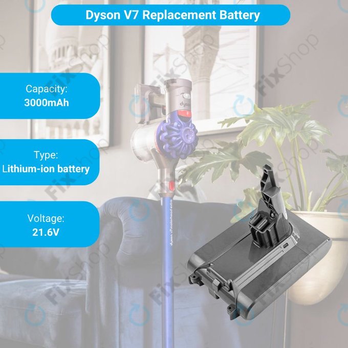 Dyson V7 - Akku Batterie 968670-02, 968670-03 Li-Ion 21.6V 3000mAh