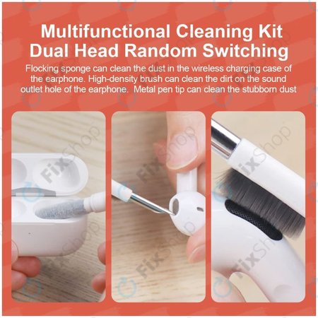 Multifunktionale Reinigungsbürste + Reinigungsstift + Schlüsselabzieher (Rot)