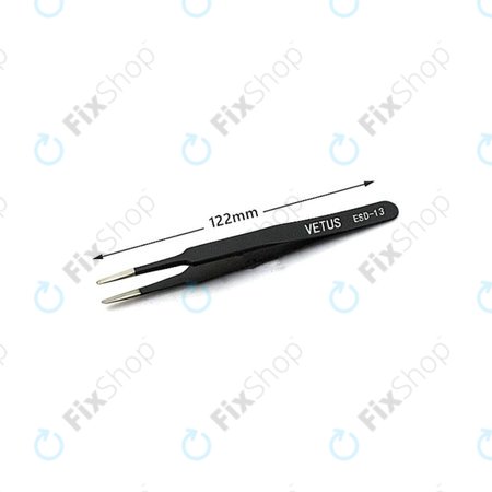 Vetus ESD-13 - Antistatische Metallpinzette mit flacher Spitze (115mm)