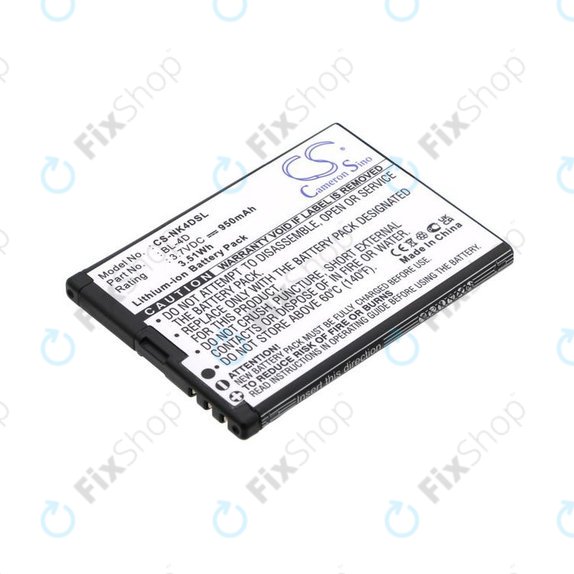 Akku batterie für Nokia N97 Mini, E5, E7, BLU Hero 2, 950mAh, Li-Ion, 3.7V, BL-4D, HQ