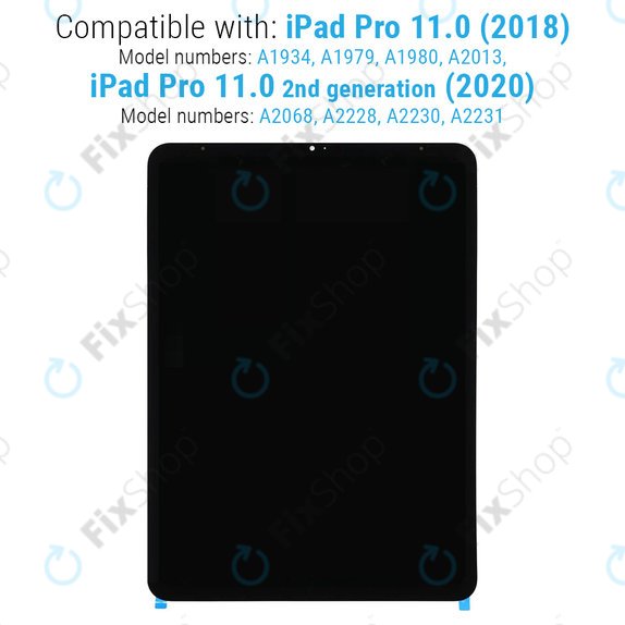 LCD-Display für iPad Pro 11.0" (1st Gen 2018, 2nd Gen 2020), Touchscreen-Glas ohne Rahmen, Refurbished