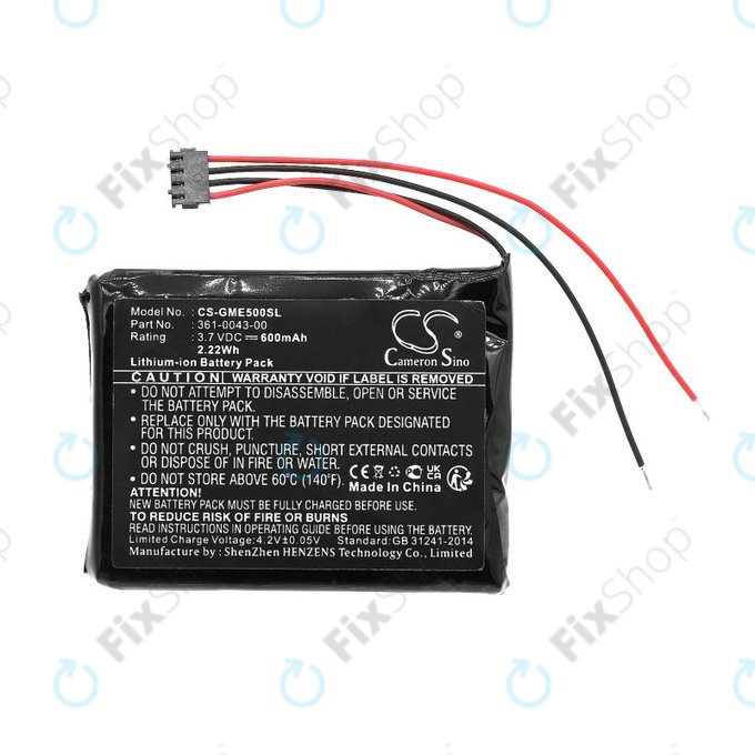 Akku batterie für Garmin Edge 500, 600mAh, Li-Ion, 3.7V, 361-0043-00, HQ