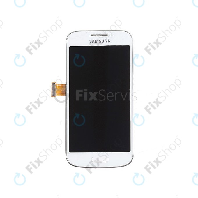 Samsung Galaxy S4 Mini i9195 - LCD Display + Touchscreen Front Glas + Rahmen (White Frost) - GH97-14766B Genuine Service Pack