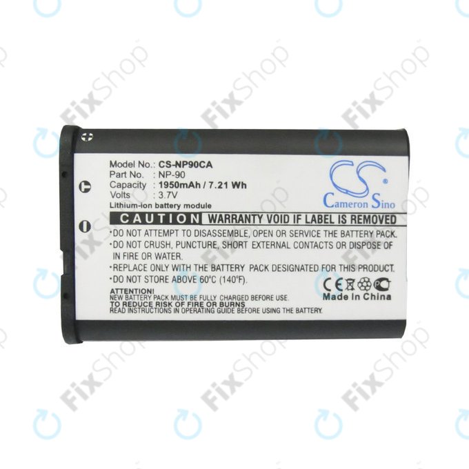 Batterie für Casio Exilim EX-H10, EX-FH100, EX-H15, EX-Z2000, EX-H20G, 1950mAh, Li-Ion, 3.7V, NP-90, HQ