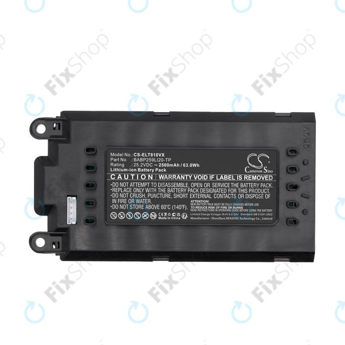 Akku batterie für Electrolux Well Q8, WQ81-3OMB, WQ81-PANIM, 2500mAh, Li-Ion, 25.2V, BABP259LI20-TP, HQ