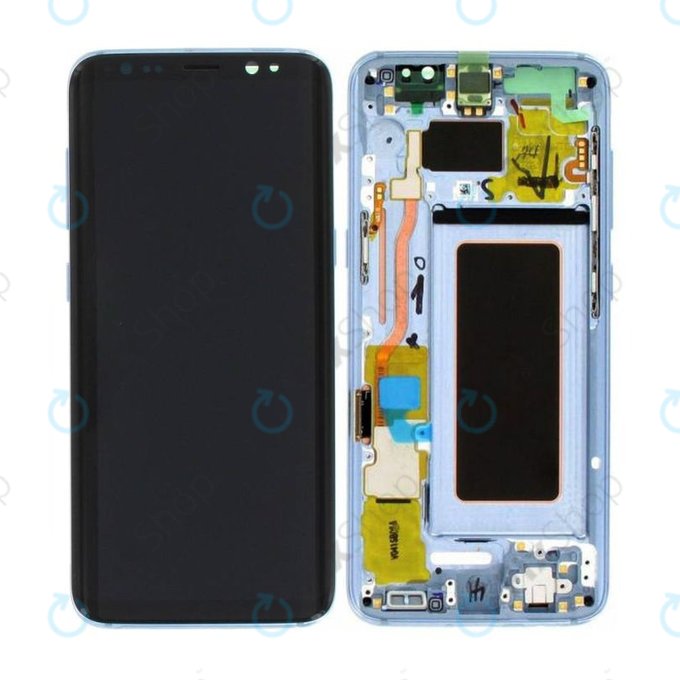 Samsung Galaxy S8 G950F - LCD Display + Touchscreen Front Glas + Rahmen (Koralle Blue) - GH97-20457D, GH97-20473D, GH97-20458D, GH97-20629D Genuine Service Pack