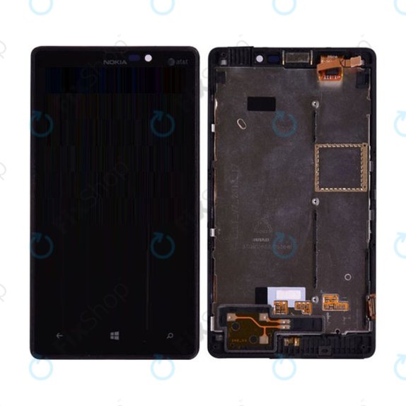 Nokia Lumia 820 - LCD Display + Touchscreen Front Glas + Rahmen (Black) TFT