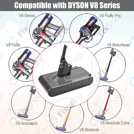 Dyson V8 - Akku Batterie 215681, PM8-US-HFB1497A Li-Ion 21.6V 4000mAh