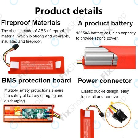 Xiaomi Roborock E-series, Q-series, S-series - Akku Batterie BRR-2P4S-5200 Li-Ion 14.4V 5200mAh HQ