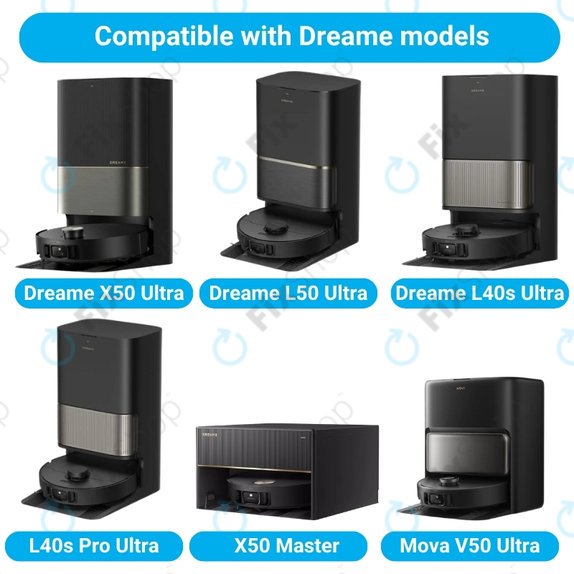 Ersatzteilset für Dreame X50 Ultra, L50 Ultra, L40s Ultra, L40s Pro Ultra, X50 Master, Mova V50 (2 Paare Hauptbürsten, 4x Filter, 4x Seitenbürste, 8x Wischtuch, 4x Staubbeutel)