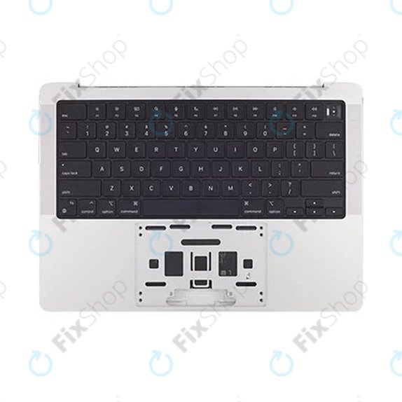 Oberer Tastaturrahmen für MacBook Pro 14", A2442 (2021), A2779 (2023), mit US-Tastatur und Akku, Silver, 661-21973, Genuine Apple