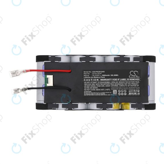 Akku batterie für Philips Aqua Plus 8000, XC8349/01, XW8122/82, 3900mAh, Li-Ion, 25.2V, D116-7S1P, HQ