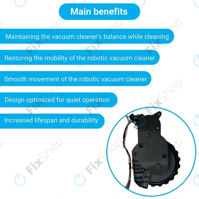 Xiaomi Roborock S5 Max, S6 Pure, S7 - Rad mit Motor (Rechts) (Schwarz)