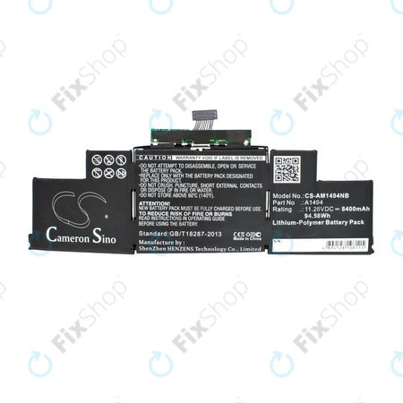 Apple MacBook Pro 15" A1398 (Late 2013 - Mid 2014) - Akku Batterie A1494 8400mAh HQ