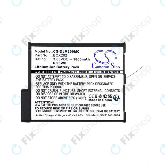 Akku batterie für DJI Osmo Action 3, Action 4, 1800mAh, Li-Ion, 3.85V, BCX202, HQ