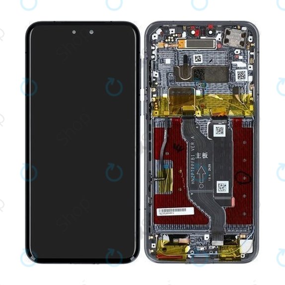 Honor Magic7 Pro - LCD Display + Touchscreen Front Glas + Rahmen (Black) - 0235AMRV Genuine Service Pack