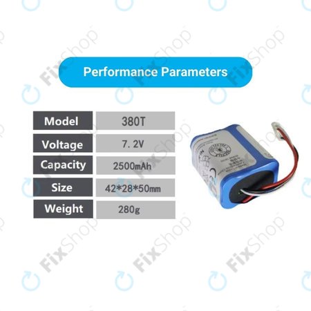 iRobot Braava 2000, 300, 380, 380T, 381, 390, Mint 5200, Mint Plus 5200, Proscenic JOJO Professional - Akku Batterie GPRHC202N026, 4409709, W206001001399 Ni-MH 7.2V 2500mAh
