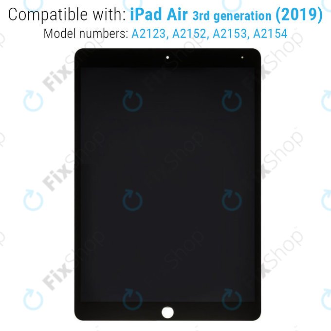 Apple iPad Air (3rd Gen 2019) - LCD Display + Touchscreen Front Glas (Black) Refurbished