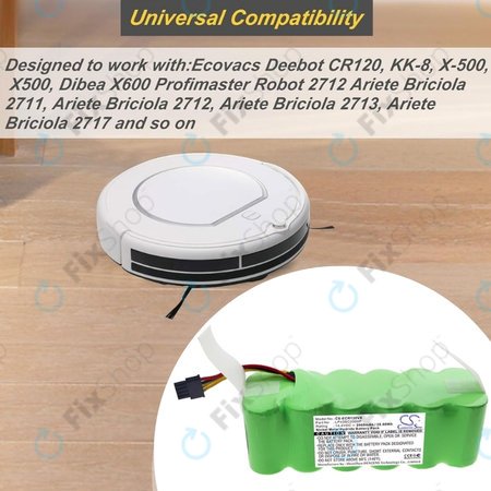 Ecovacs Deebot CR120, KK-8, X500 - Akku Batterie LP43SC2000P Ni-MH 14.4V 2000mAh HQ