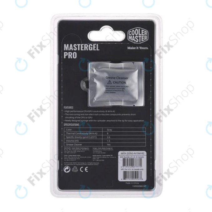 Wärmeleitpaste MasterGel Pro V2 für CPU, 4g, grau