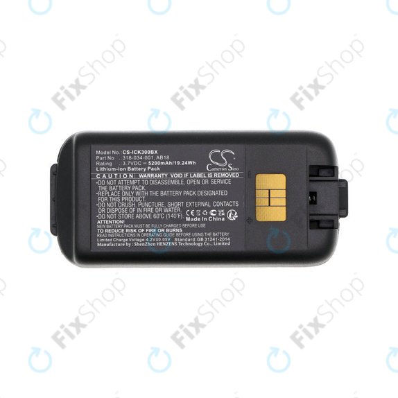 Batterie für Intermec CK3, CK3A, CK3X, CK3R, CK3C, CK3C1, CK3N, 5200mAh, Li-Ion, 3.7V, 318-034-001, HQ