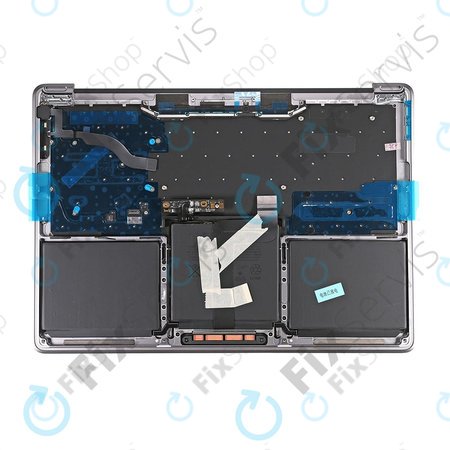 Apple MacBook Pro 13" A1708 (Late 2016 - Mid 2017) - Oberer Rahmen Tastatur + Tastatur US + Mikrofon + Trackpad + Redner (Silver)