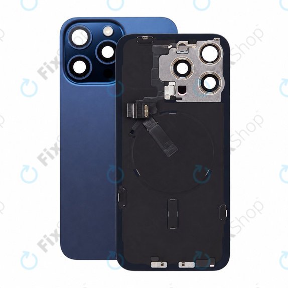 Glas der Rückabdeckung für iPhone 15 Pro Max, Blue Titanium, Pulled A