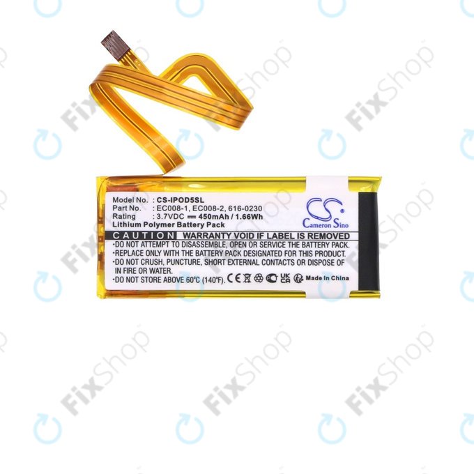 Batterie für Apple iPod Classic 6th Gen, iPod 5G, iPod Video, 450mAh, Li-Pol, 3.7V, EC008, HQ