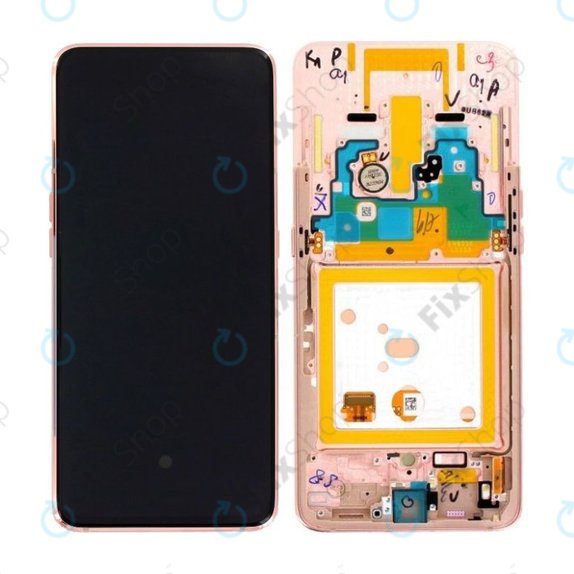 Samsung Galaxy A80 A805F - LCD Display + Touchscreen Front Glas + Rahmen (Angel Gold) - GH82-20348C, GH82-20368C, GH82-20390C Genuine Service Pack