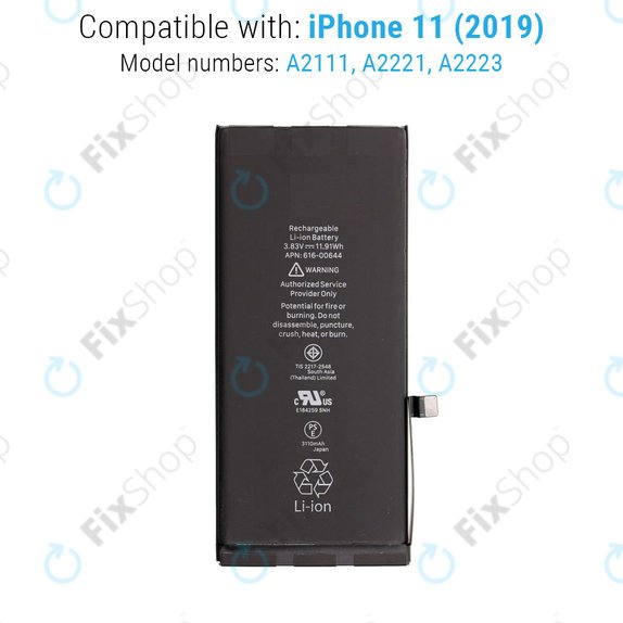 Akku Batterie für iPhone 11, 3110mAh