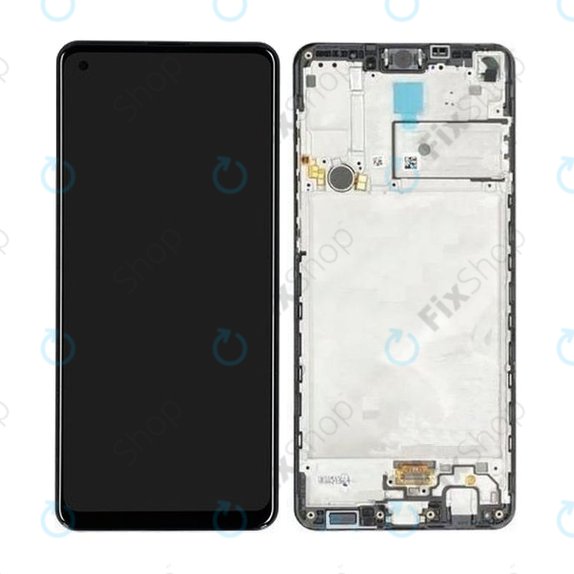 Samsung Galaxy A21s A217F - LCD Display + Touchscreen Front Glas + Rahmen (Black) - GH82-22988A, GH82-23137A , GH82-24641A, GH82-24642A, GH82-23089A Genuine Service Pack