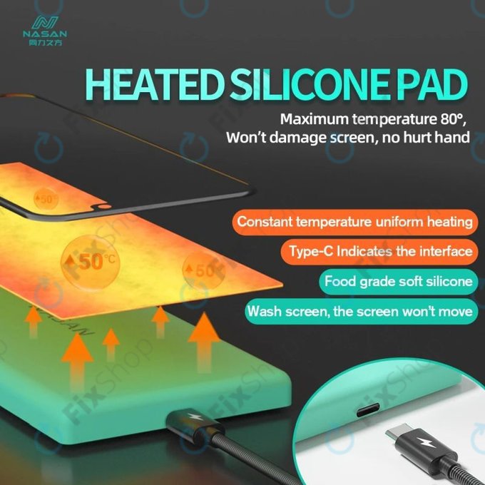 Nasan - Kompakte Heizmatte für die Demontage von LCD-Bildschirmen