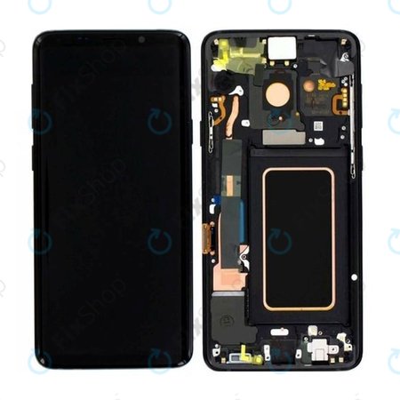 Samsung Galaxy S9 Plus G965F, G965FD - LCD Display + Touchscreen Front Glas + Rahmen (Midnight Black) - GH97-21691A, GH97-21722A, GH97-21692A Genuine Service Pack