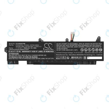 Akku batterie für HP ZBook Firefly 15 G7, G8, EliteBook 855 G7, G8, 850 G7, G8, 4600mAh, Li-Pol, 11.55V, CC03053XL, HQ