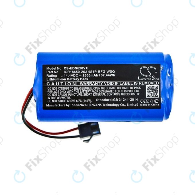 Ecovacs Deebot N79, N79S, Eufy RoboVac-series, Proscenic 850-series - Akku Batterie BFG-WSQ, ICR18650-26J-4S1P, UR18650ZY-4S1P-AAM Li-Ion 14.4V 2600mAh HQ