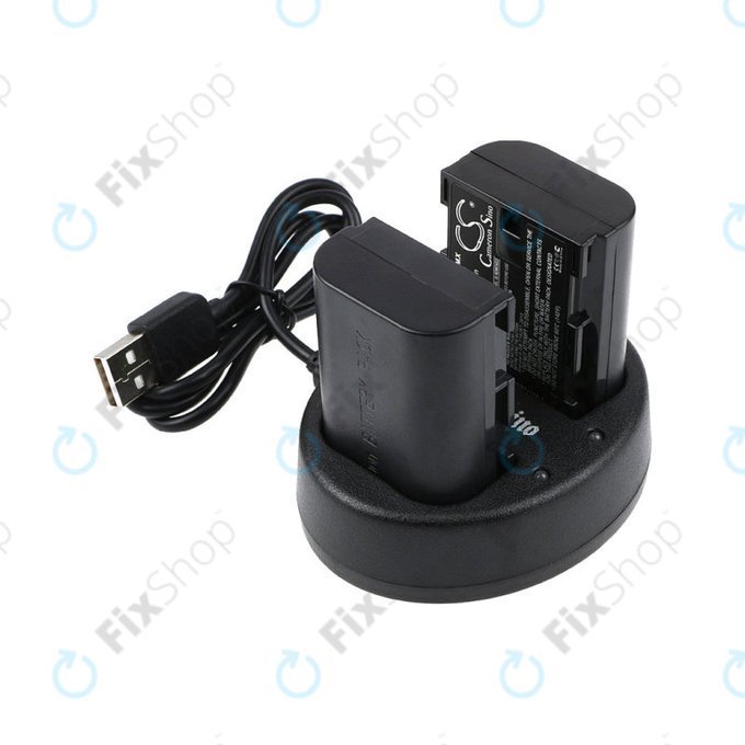 2 Akkus mit Ladegerät fürCanon EOS 5D Mark II, EOS 7D, 2000mAh, Li-Ion, 7.4V, LP-E6, HQ