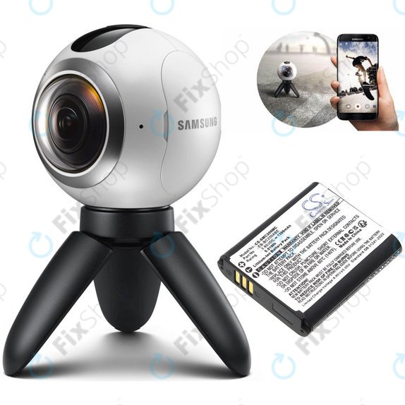Batterie für Samsung Gear 360, 1300mAh, Li-Ion, 3.85V, EB-BC200ABE, HQ
