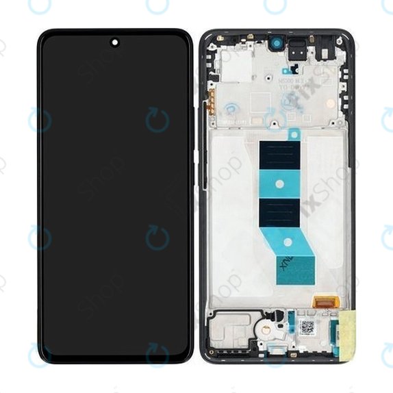 Xiaomi Redmi Note 14 5G 24094RAD4G - LCD Display + Touchscreen Front Glas + Rahmen (Midnight Black) - 56002000O1700 Genuine Service Pack