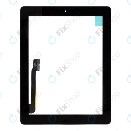 Apple iPad 3, iPad 4 - Touchscreen Front Glas + Home Taste (Black)