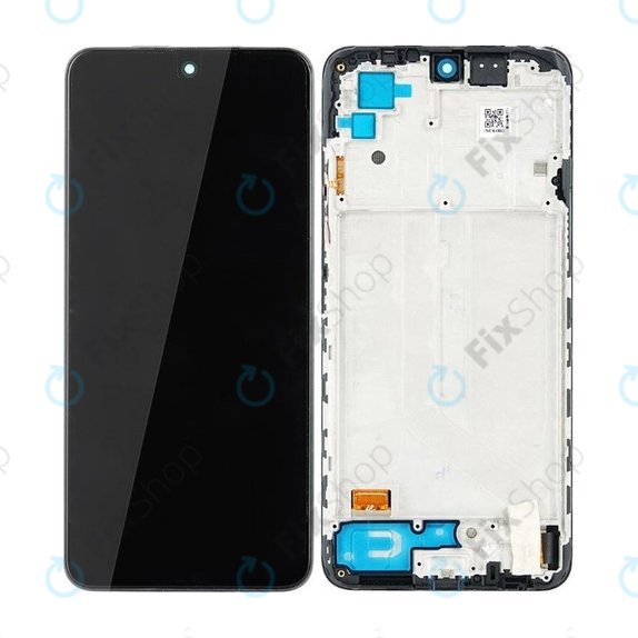 Xiaomi Redmi Note 10 - LCD Display + Touchscreen Front Glas + Rahmen (Onyx Gray) - 5600020K7A00 Genuine Service Pack
