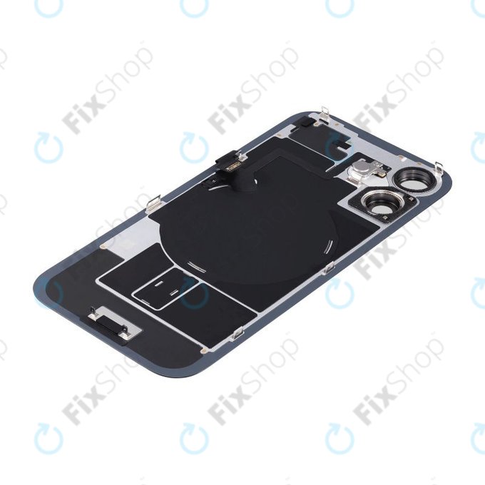 Apple iPhone 16 Plus - Rückgehäuseglas + Kameraglas + Metallplatte + Magsafe-Magnet (Black)