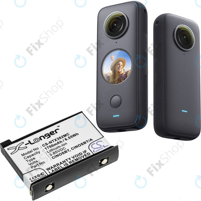 Batterie für Insta360 One X2, 1700mAh, Li-Ion, 3.85V, CINOSBT, HQ