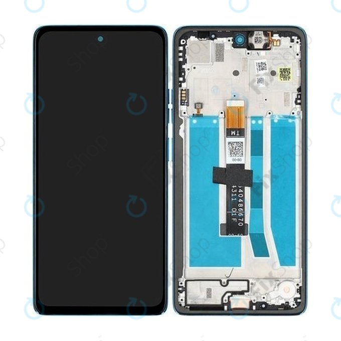 Motorola Moto G75 5G - LCD Display + Touchscreen Front Glas + Rahmen (Aqua Blue) - 5D68C29067 Genuine Service Pack