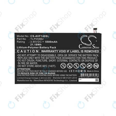 Batterie für Vodafone Tab Prime 7, 5500mAh, Li-Pol, 3.85V, TLP058B2, HQ