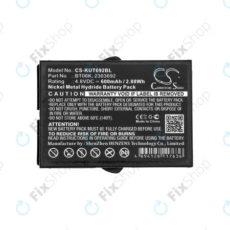 Akku batterie für Ikusi T70, TM70, 600mAh, Ni-MH, 4.8V, BT06K, HQ