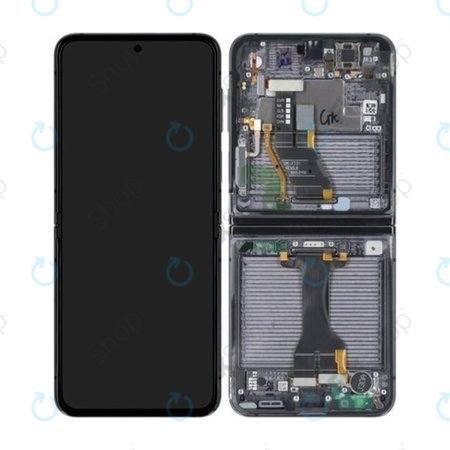 Samsung Galaxy Z Flip 5 F731B - LCD Display + Touchscreen Front Glas + Rahmen (Graphite) OLED