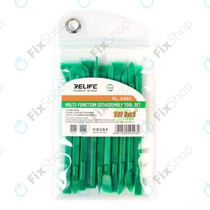 Relife RL-049C - Doppelseitiges Demontagewerkzeug-Set 10in1 (Grün)