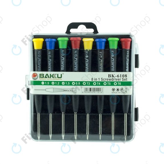 Baku BK-6108 - Schraubendrehersatz für Handys, Tablets und Laptops (8Stk.)