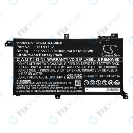 Akku batterie für Asus VivoBook S14, S430FA, 3600mAh, Li-Ion, 11.55V, B31N1732, HQ
