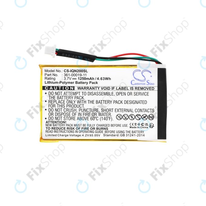 Garmin Nuvi 200, 200W, 205, 205T, 205W, 205WT, 250, 252W, 255, 255T, 255W, 255WT, 260, 260W, 260WT, 270 - Akku Batterie 010-00621-10, 361-00019-11 1250mAh HQ